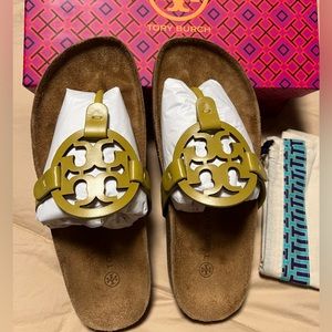Tory Burch Miller Cloud Sandal - Sz 6.5 - Lemon/Lime - NEW